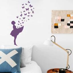 Wall Decal Butterfly Girl, Sticker Banksy Art, Graffiti Street Sticker, Urbanartberlin-Design - thumbnail 2
