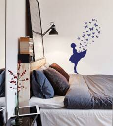 Wall Decal Butterfly Girl, Sticker Banksy Art, Graffiti Street Sticker, Urbanartberlin-Design - thumbnail 1