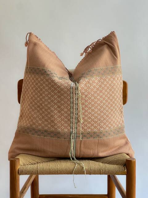 Hand Woven Natural Fiber Pillow Cover - image 1