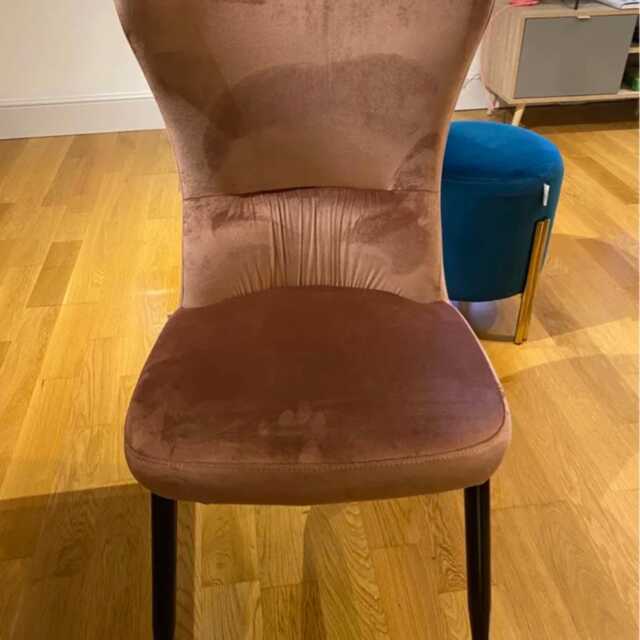 Single New York Velvet Dining Chairs - High-Back With Black Legs & Gold Tips - image 1