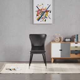 Single New York Velvet Dining Chairs - High-Back With Black Legs & Gold Tips - thumbnail 2