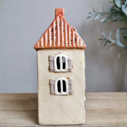Ceramic House Tealight Holder, French Chateau With Decorative Shutters - thumbnail 2
