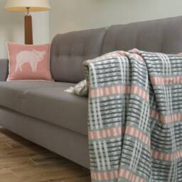 Piglet Cushion Cover - Pure Wool Reversible Pink Pig Pillowcase 45 X 45cm/ 18 In - thumbnail 3