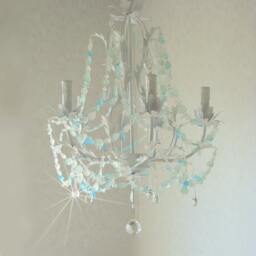 Sea Glass Chandelier Lighting Beach Cottage Chic Coastal Decor Fixture Crystal Chandelier White Beach Glass French Cottage - thumbnail 1