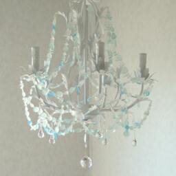 Sea Glass Chandelier Lighting Beach Cottage Chic Coastal Decor Fixture Crystal Chandelier White Beach Glass French Cottage - thumbnail 4