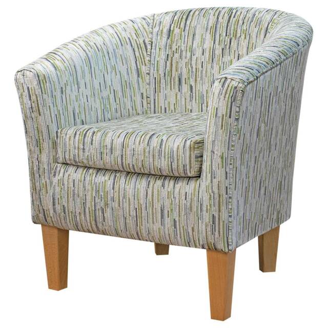 Luxe Designer Tub Chair in Extravaganza Stripe Burst Lime Fabric - British Handmade - image 1