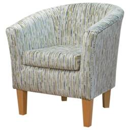 Luxe Designer Tub Chair in Extravaganza Stripe Burst Lime Fabric - British Handmade