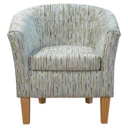 Luxe Designer Tub Chair in Extravaganza Stripe Burst Lime Fabric - British Handmade - thumbnail 2