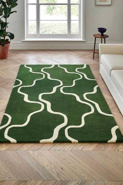 Modern Luxury Blue Hand Tufted Wool Oushak Style Rug, Living Room Hallway Area Carpet, Runner Bedroom, Bathroom Rug Carpet - image 1
