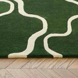 Modern Luxury Blue Hand Tufted Wool Oushak Style Rug, Living Room Hallway Area Carpet, Runner Bedroom, Bathroom Rug Carpet - thumbnail 4