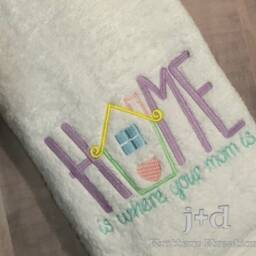 Home Is Where Your Mom Is. Mother's Day Gift. Day. Decor. Bathroom. Kitchen. Embroidered. Hand Towel. Bath - thumbnail 2