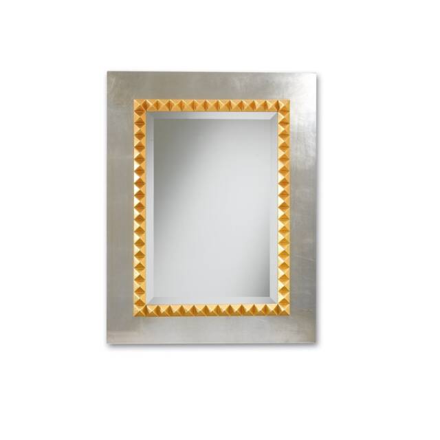 Wall Mirror Italian Modern Design Art Deco - Made in Italy Rectangular Silver Leaf Entryway Bathroom Bedroom Mirror #6004 - image 1