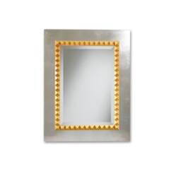 Wall Mirror Italian Modern Design Art Deco - Made in Italy Rectangular Silver Leaf Entryway Bathroom Bedroom Mirror #6004 - thumbnail 1