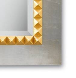 Wall Mirror Italian Modern Design Art Deco - Made in Italy Rectangular Silver Leaf Entryway Bathroom Bedroom Mirror #6004 - thumbnail 3