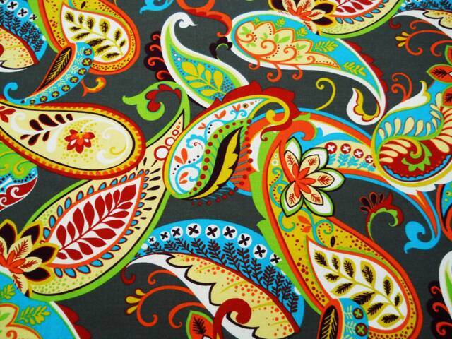 Paisley Valance Custom, Whimsy Mardi Gras, Window Treatments, Top Toppers Kitchen, Covington Bathroom Decor, Print Orange Flowers Drapery - image 1