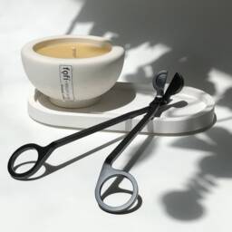 Candle Care Kit, Designer Snuffer, Cement Tray, Matte Black Metal Wick Trimmer, Dipper, Wax Seal, Wood Matches - thumbnail 2