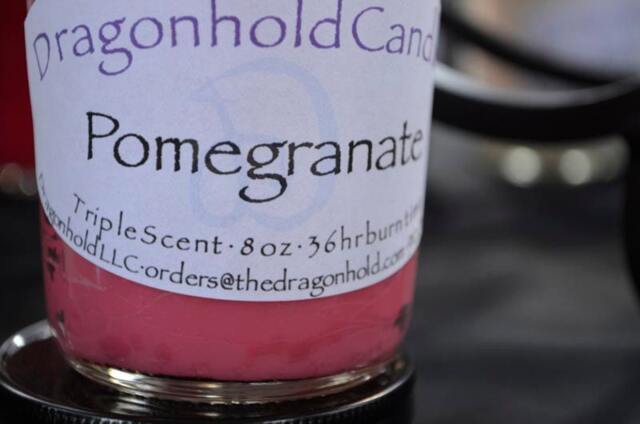 Pomegranate Candle Hand Poured, Triple Scented Soy-Paraffin Candle - image 1