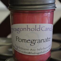 Pomegranate Candle Hand Poured, Triple Scented Soy-Paraffin Candle - thumbnail 2