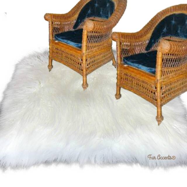 Handmade Faux Fur Sheepskin Rug - Shaggy Plush Area Rug, Usa Made - image 1