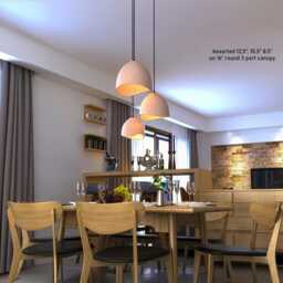 Organic Wabi-Sabi Ceramic Pendant Ceiling Light , Plug-In Hanging - Naaya Dome Infinity - thumbnail 1