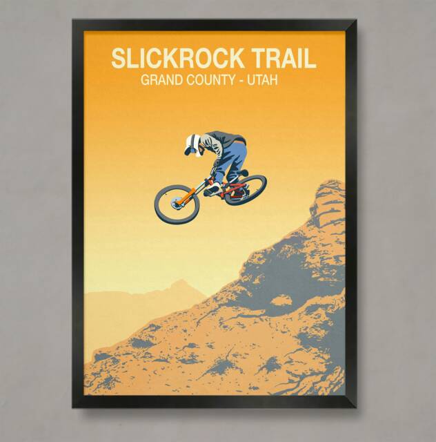 Slickrock Trail Mountain Bike Art Print Utah Cycling Poster - image 1