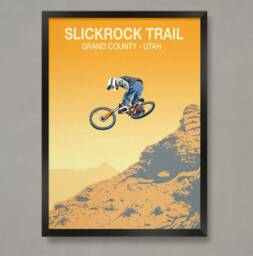 Slickrock Trail Mountain Bike Art Print Utah Cycling Poster - thumbnail 1