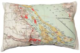 Gulf Islands/Saltspring Island Vintage Map Pillow - Free Shipping - thumbnail 1