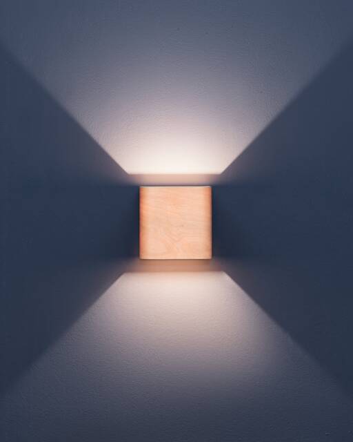 Ul Listed Birch Wood Led Wall Sconce - Dimmable Bedside Lamp - image 1