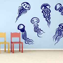Jellyfish Wall Decals Set Of 6 Vinyl Stickers, Under The Sea Nm114 - thumbnail 2