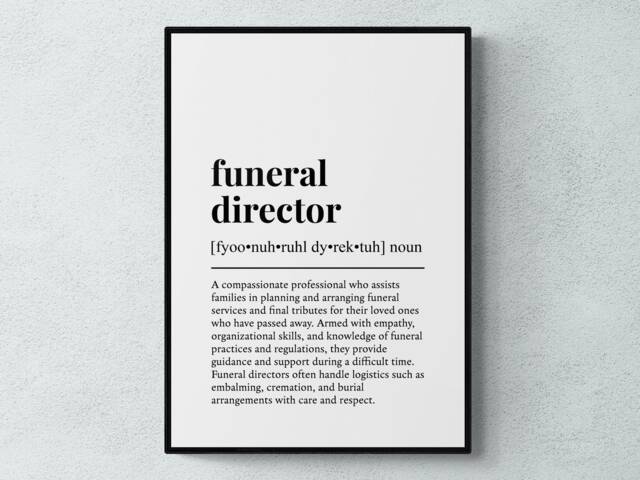 Funeral Director Funny Definition Job Work Gift Wall Art Print - image 1