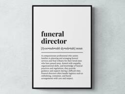 Funeral Director Funny Definition Job Work Gift Wall Art Print - thumbnail 1