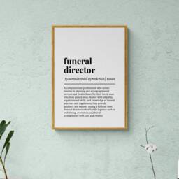 Funeral Director Funny Definition Job Work Gift Wall Art Print - thumbnail 3