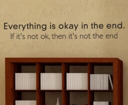 Everything Okay End Inspirational Trials Difficulty Failure Vinyl Lettering Large Wall Decal Decoration Quote Sticker Graphic Art Decor J70 - thumbnail 1