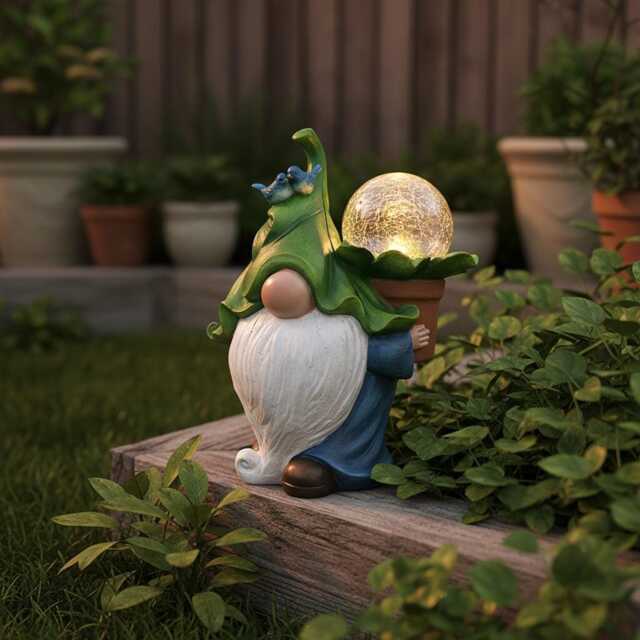 Light-Up Garden Gnome Statue Whimsical Gnome, Outdoor Decor, Funny Gift - image 1