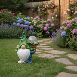 Light-Up Garden Gnome Statue Whimsical Gnome, Outdoor Decor, Funny Gift - thumbnail 4