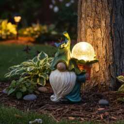 Light-Up Garden Gnome Statue Whimsical Gnome, Outdoor Decor, Funny Gift - thumbnail 3