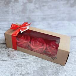 Valentines Candles, Valentines Scent, Rose Red Carved Gift For Her , Candle Set, Gift, Set Of 3, Vegan - thumbnail 2