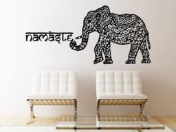 Wall Decals Elephant Namaste Yoga India Patterns Tribal Buddha Ganesh Decal Vinyl Sticker Home Art Bedroom Decor Murals Ms688 - thumbnail 1