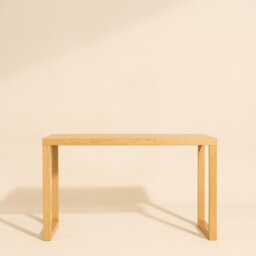 Natural Oak Minimalist Desk For Home & Office - 100% Solid Wood Modern Creative Furniture Simplistic Spaces - thumbnail 1