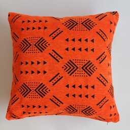 Moroccan Velvet Cushion Cover, Handmade Brocade Orange Pillow Case, Decorative 20''x20''/50x50 cm - thumbnail 4