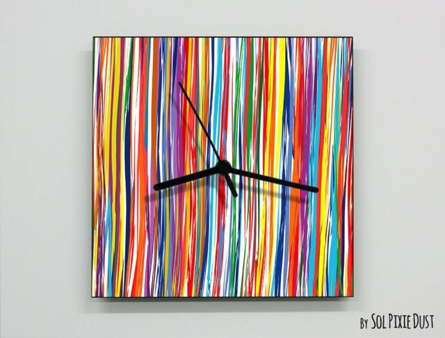 Colorful Stripes Pattern Wall Clock - image 1