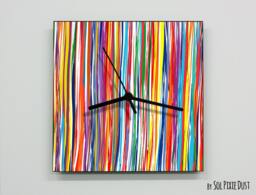 Colorful Stripes Pattern Wall Clock - thumbnail 1