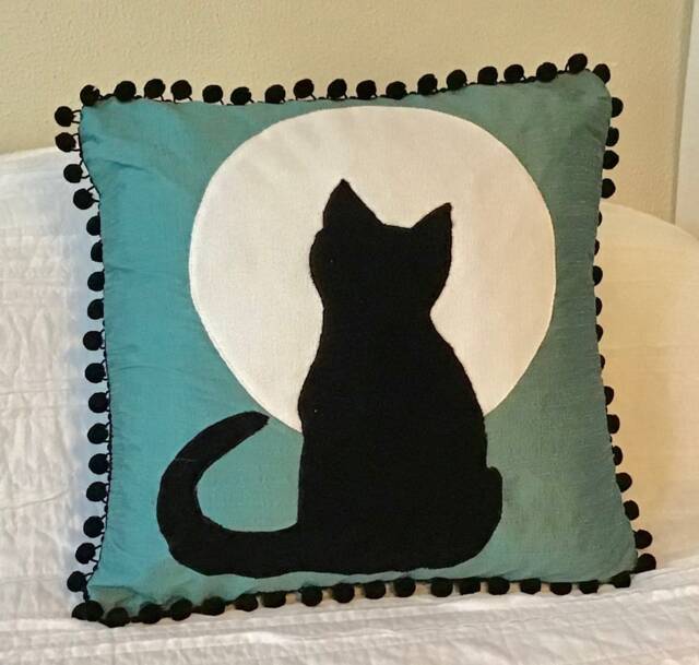 Cat & Moon Decorator Pillow Cover - image 1