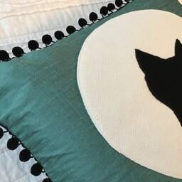 Cat & Moon Decorator Pillow Cover - thumbnail 2