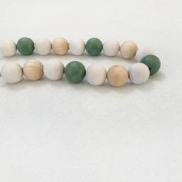 Sage Green Wooden Bead Curtain Tiebacks Woodland Nursery Decor, Set Of 2 - thumbnail 3