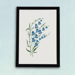 English Bluebells Art Print - Minimalist Blue Floral Illustration Simple Watercolour Botanical Gift For Gardeners Her - thumbnail 2