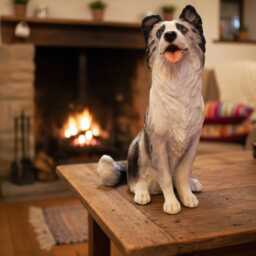 Border Collie Blue Merle Figurine, Size 6 Inch Tall, Joyful Expression, Fine Detail & Texture, Handmade Painted in England - thumbnail 2