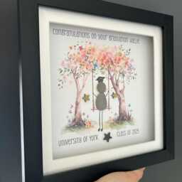Personalised Graduation Gift, Pebble Art Frame, Unique Gift For Graduating, Keepsake Graduation, Wall Art, Framed Sentimental - thumbnail 2