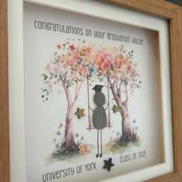 Personalised Graduation Gift, Pebble Art Frame, Unique Gift For Graduating, Keepsake Graduation, Wall Art, Framed Sentimental - thumbnail 3