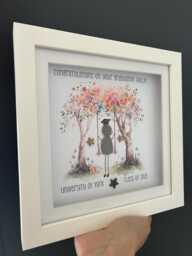 Personalised Graduation Gift, Pebble Art Frame, Unique Gift For Graduating, Keepsake Graduation, Wall Art, Framed Sentimental - thumbnail 1